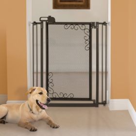 Tall One-Touch Metal Mesh Pet Gate in Black Tall One-Touch Metal Mesh Pet Gate in Black