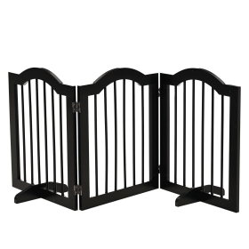 24"H Foldable Dog Gate, 3 Panels Freestanding Pet Gate Barriers Indoor with Support Feet, Puppy Fence for Small Dogs, Black 24"H Foldable Dog Gate, 3 Panels Freestanding Pet Gate Barriers Indoor with Support Feet, Puppy Fence for Small Dogs, Black